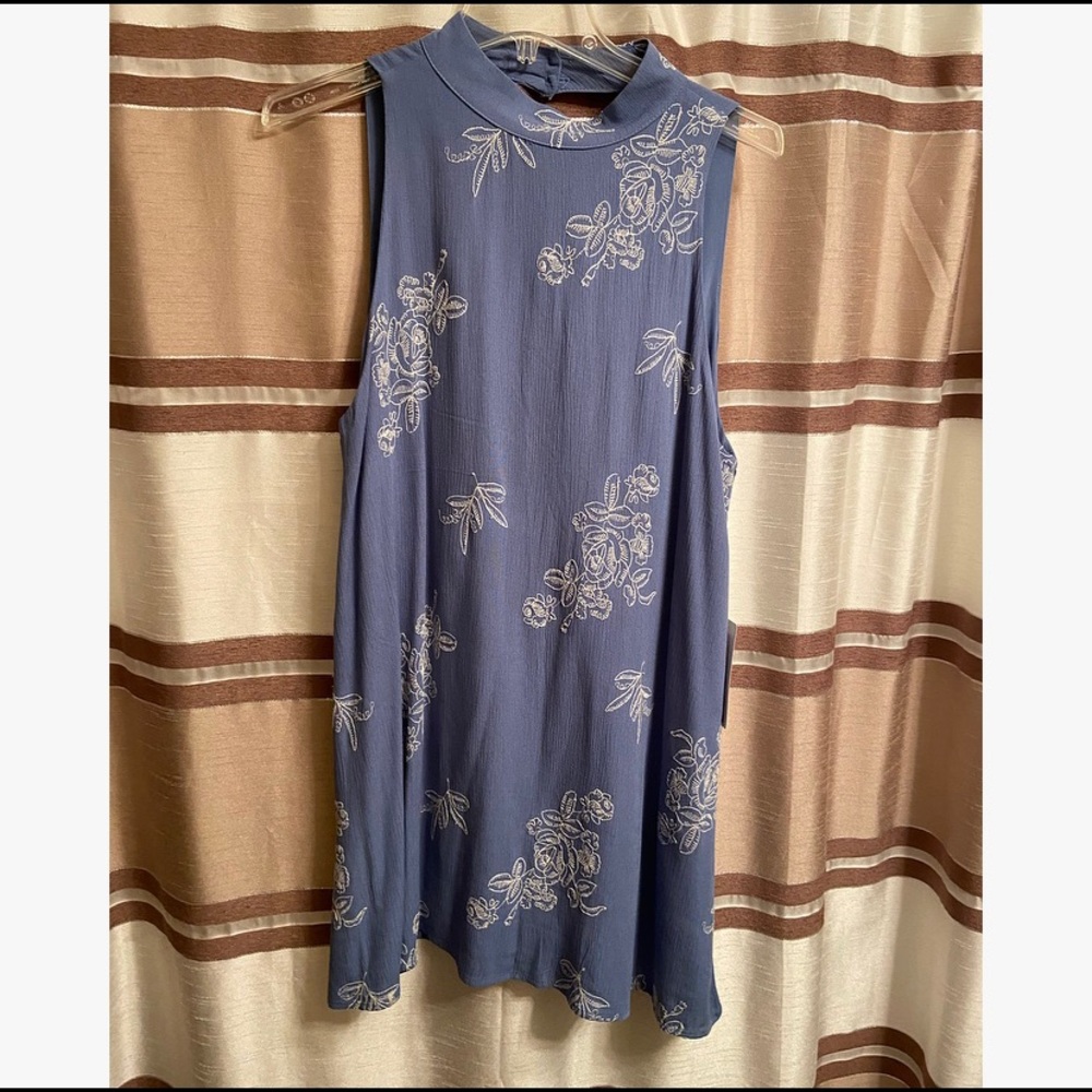 Blue knee length dress